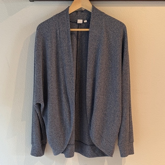 GAP Sweaters - GAP Cocoon Cardigan Sweater, Ribbed, Heathered Blue, Size L